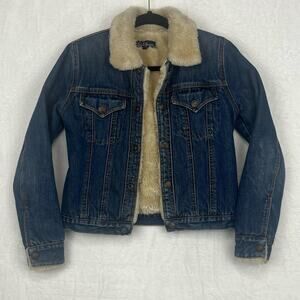 Earl Jeans VTG Denim Jacket Sherpa Lined Y2K ASO Lorelai Gilmore Gilmore Girls